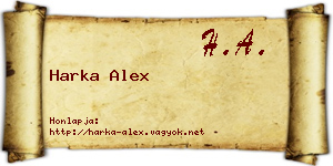 Harka Alex névjegykártya